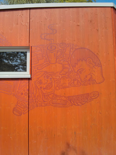 Wandmalerei ORCA Orange Cafe