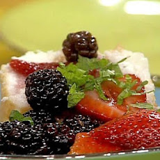 Devilish Angel Cake with Wine Soaked Berries