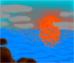 Imaginary Sunset on Sea :3 