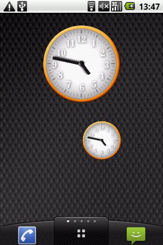 White - Orange Clock Widget