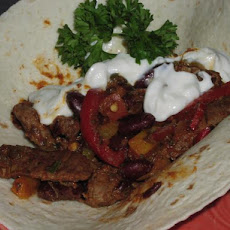 Beef & Kidney Bean Fajitas