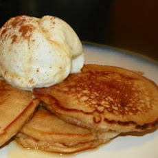Cinnamon Pancakes With Ice-Cream and Maple Syrup