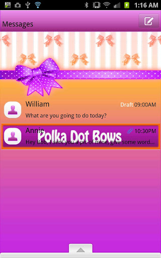 GO SMS - Polka Dot Bows