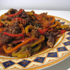 Stir-Fried Shredded Beef With Peppers