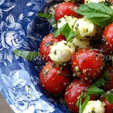 Pesto Cherry Tomato Caprese Salad