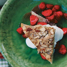 Toasted-Almond Cake with Strawberries in Rosé-Water Syrup