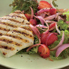 Grilled Halibut with Strawberry Salad