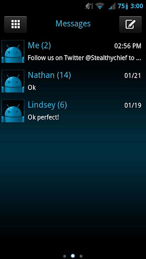 GO SMS Dark ICS Theme