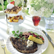 Hickory-Grilled Rib-Eye Steaks with Bacon-Molasses Butter