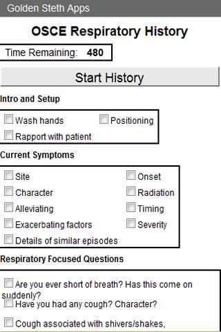 OSCE Respiratory History Check