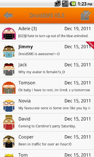 droidsms-theme-orange for android screenshot