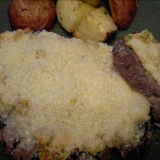 Prime Rib-Eye Steaks With Mustard Parmesan Crust