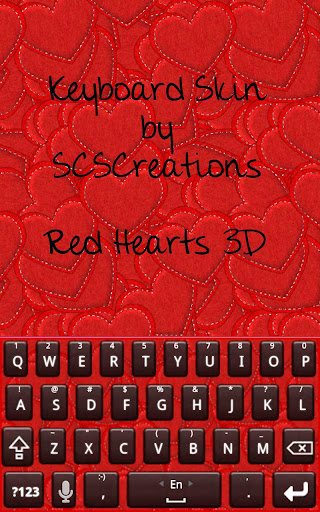 KB SKIN - Red Hearts 3D