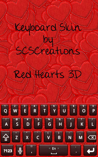 【免費個人化App】KB SKIN - Red Hearts 3D-APP點子