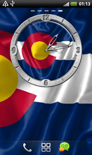 USA Colorado clock flag