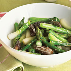 Asparagus, Spring Onion, and Morel Mushroom Sauté
