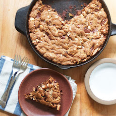 Dark Chocolate and Hazelnut Skillet Blondies