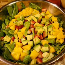 Tri - Colored Spinach salad with Tangy Reduction dressing