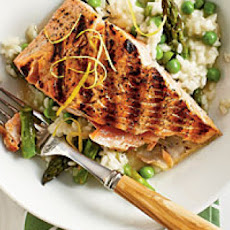 Salmon with Quick Spring Risotto