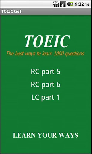1000 TOEIC test; LC and RC