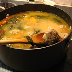 Swiss Chard and Pasta Soup With Turkey Meatballs
