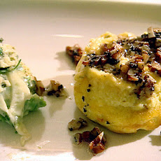 Cheese Souffle with Celeriac, Apple Walnut Salad