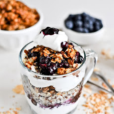 Roasted Blueberry Coconut Quinoa Parfaits with Coconut Granola