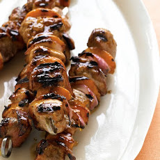 Pork, Apricot, and Red-Onion Kebabs