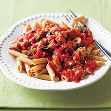 Whole-Wheat Penne with Sausage, Eggplant and Olives