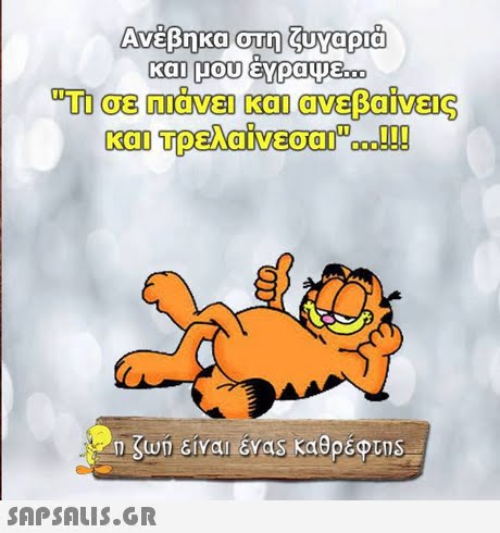 Ανέβηκα στη ζυγαριά και μου έγραψε α σε πιάνει και ανεβαίνεις Tpelaiveoal...!!! Kai * η ζωή είναι ένας καθρέφτης