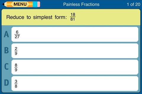 【免費教育App】Painless Fractions Challenge-APP點子