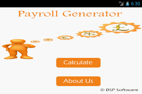 Android application PayRoll Generator screenshort