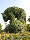 Bear On a Ball Plant Sculpture