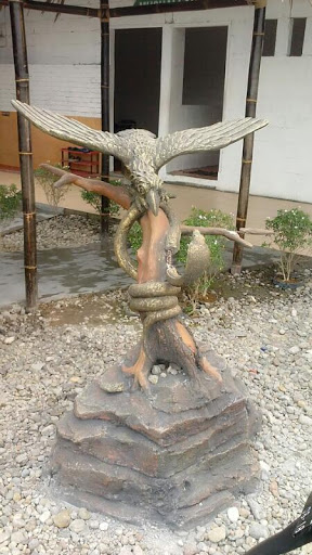 Eagle and Snake Battle Statue
