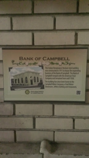 Bank of Campbell Plaque
