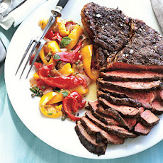 Herb-Rubbed Top Sirloin Steak with Peperonata