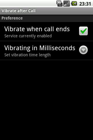 Vibrate after call