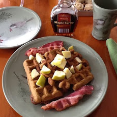 Gingerbread Waffles With Maple Syrup Apples