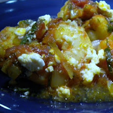 Shrimp Baked with Leek and Tomato