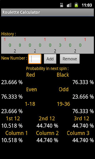 Roulette Calculator