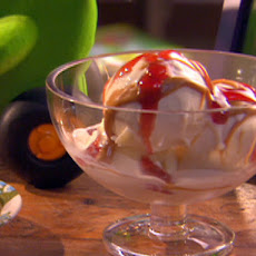 Peanut Butter and Jelly Swirled Ice Cream with Vanilla Cookies