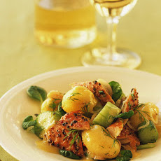 Smoked Mackerel, Cucumber, and Potato Salad with Mustard Dressing