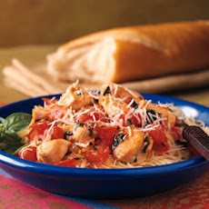 Basil Chicken over Angel Hair