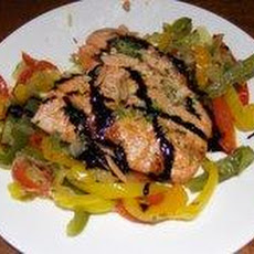 Roasted Salmon With Peperonata and Balsamic Syrup