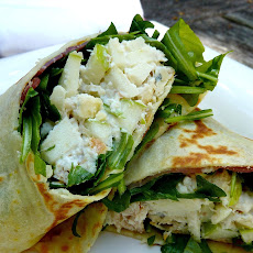 Smoked Trout Green Apple Salad and Horseradish Crepes