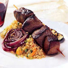 Peruvian-Style Beef Kebabs with Grilled Onion and Zucchini