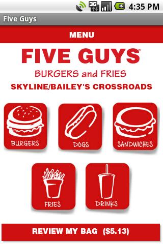 【免費購物App】Five Guys Burgers & Fries-APP點子