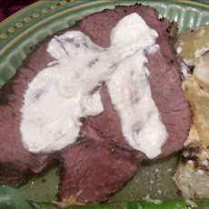 Crock Pot Roast Beef and Horseradish Sauce