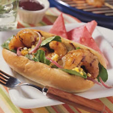 Grilled Shrimp Po' Boy Sandwich with Farmers Market Relish