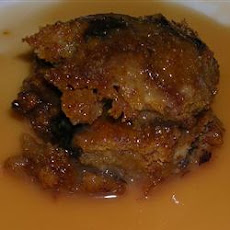 Pumpkin Bread Pudding with Caramel Rum Sauce